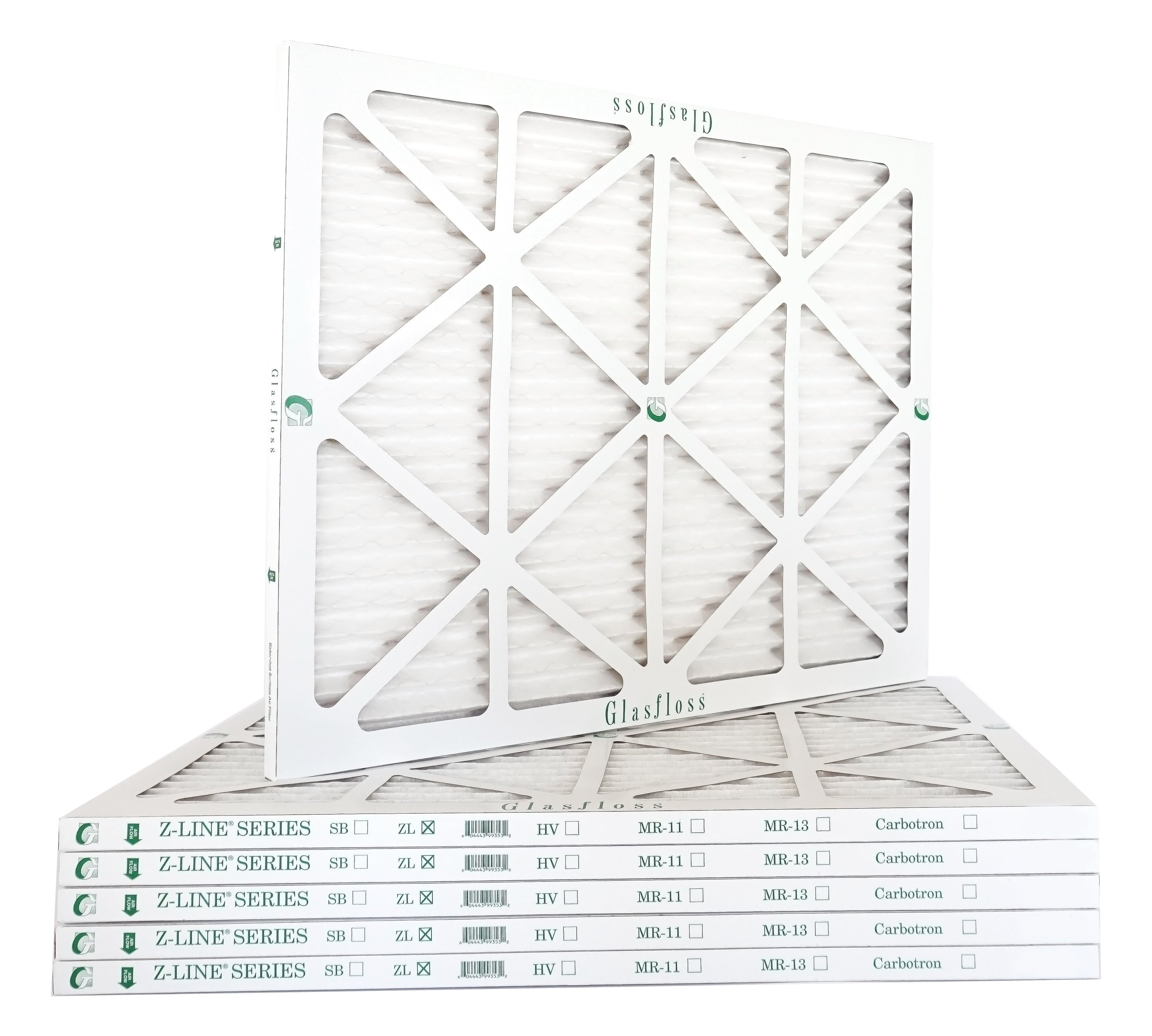 Glasfloss Air Filter 20x22x2 - 2" MERV 10 - (Pack of 6) - Pleated AC or HVAC Air Filter - Furnace Air Filter - Home or Office - Made In The USA.