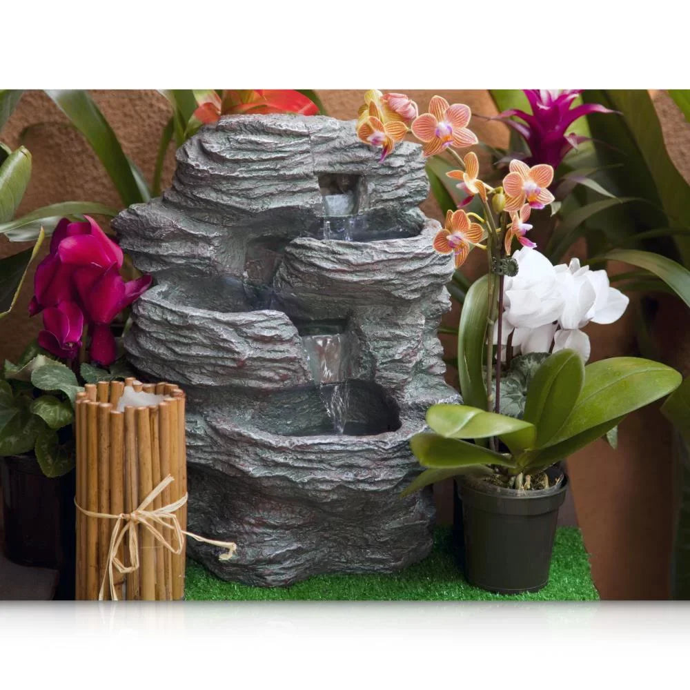 Serene Life SLTWF15LED - Water Fountain - Relaxing Tabletop Water Feature Decoration