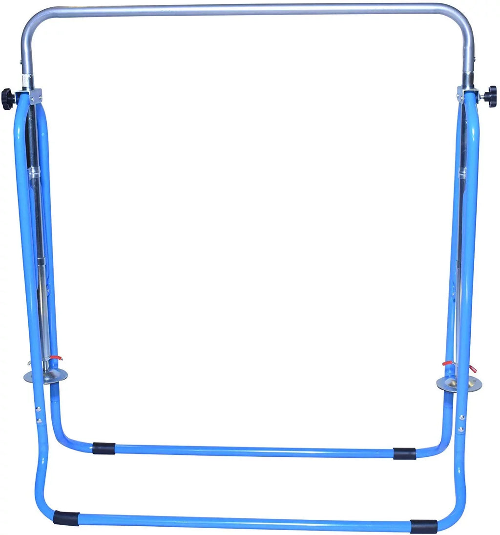 Expandable Gymnastics Kip Bar Gymnastic Training Kip Bar Adjustable Height Horizontal Bar Monkey Bars Folding Climbing Tower Fitness for Kids with Mat Blue