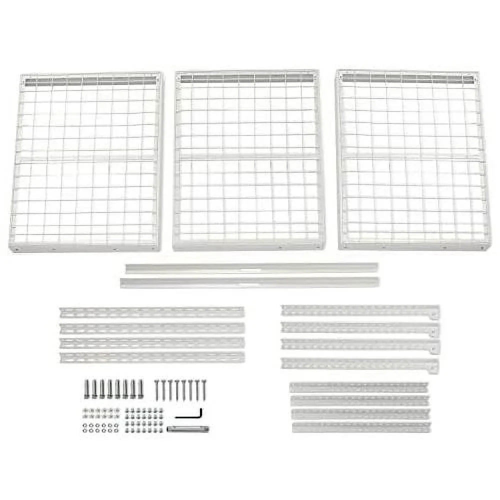 3X6 Overhead Garage Storage Rack Adjustable Ceiling Garage Organization Shelf Ceiling Mounted Storage Racks White