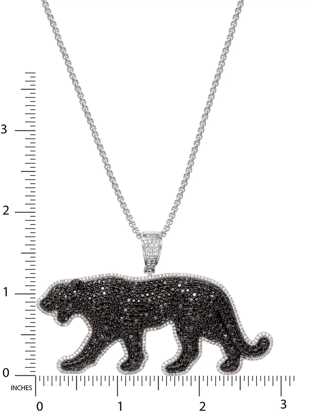 Shaquille O'Neal Men's SimuLatitudeed Diamond Sterling Silver Panther Pendant, 24" Chain