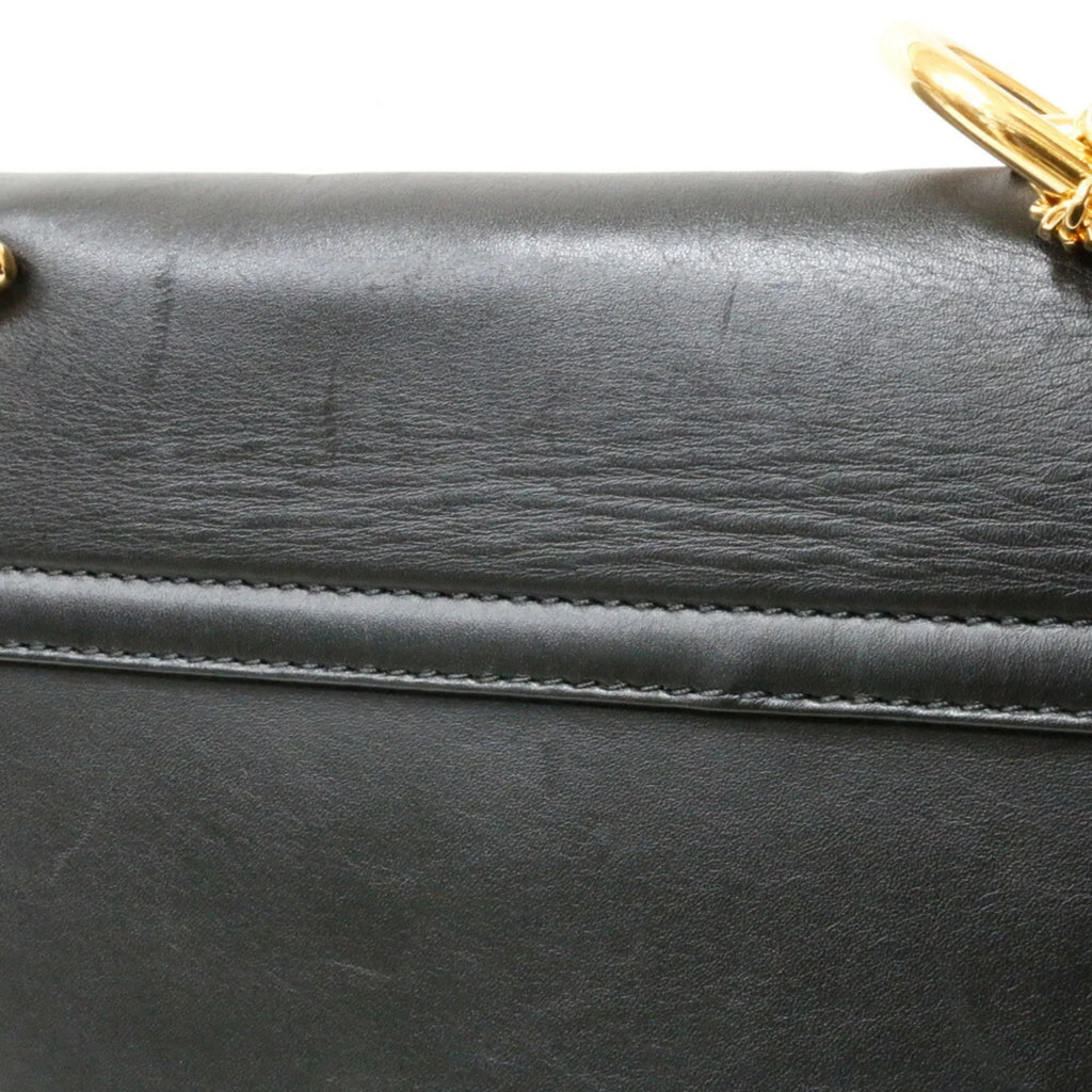Pre-Owned Chloé Leather Shoulder Bag Beige,Black (Fair)