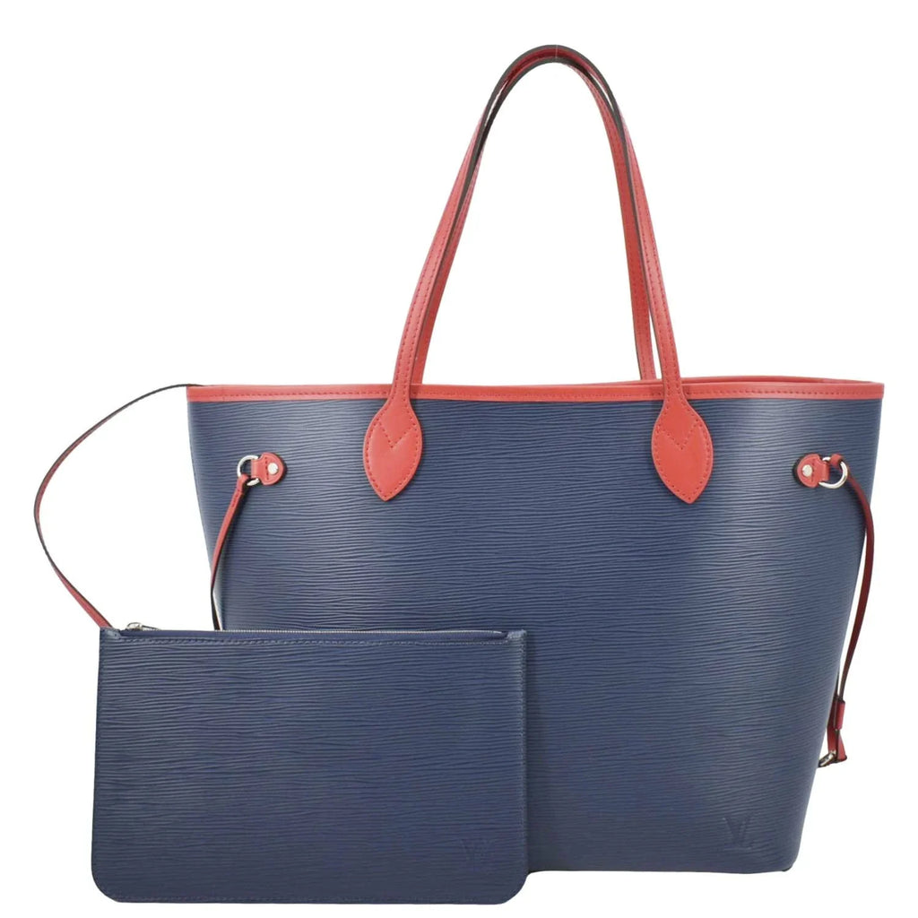 Pre-owned LOUIS VUITTON Neverfull PM Epi Leather Tote Shoulder Bag Blue