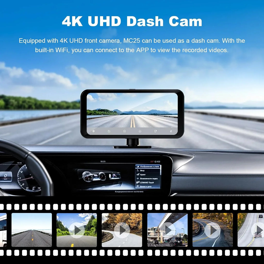 VVCAR MC25 Wireless CarPlay with 4K Dash Cam Front 6.25" Touch Screen Android Auto, Car Stereo with AirPlay GPS Navigation FM/BT/AUX