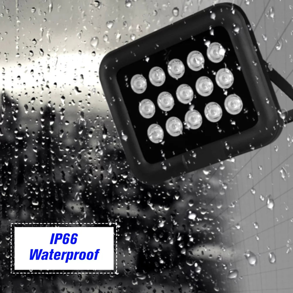 15pcs Array IR LEDS Infrared Illuminator, Wide Angle Long Range Night Vision, Outdoor Waterproof, Suitable for CCTV Cameras