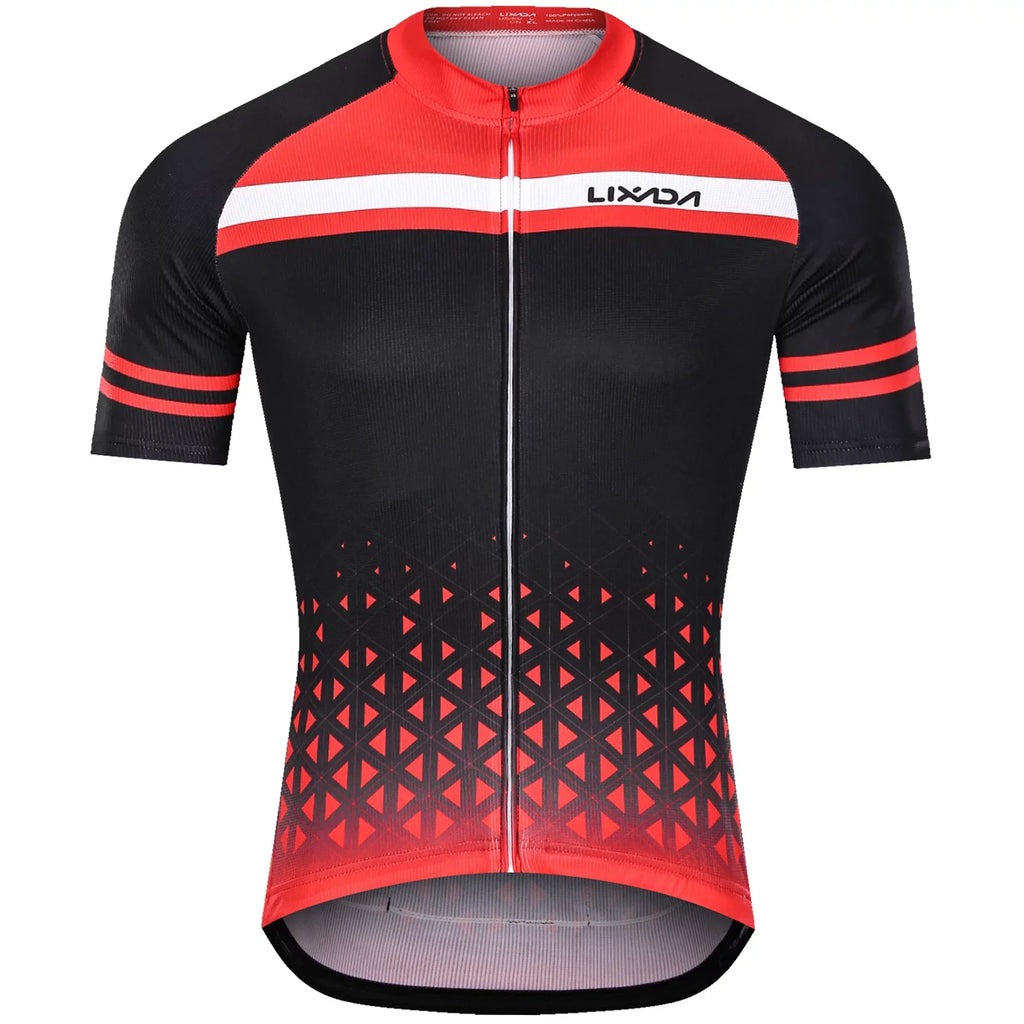 Lixada Men Cycling Jersey Set Breathable Quick- Short Sleeve and Padded Shorts MTB Cycling Outfit Set