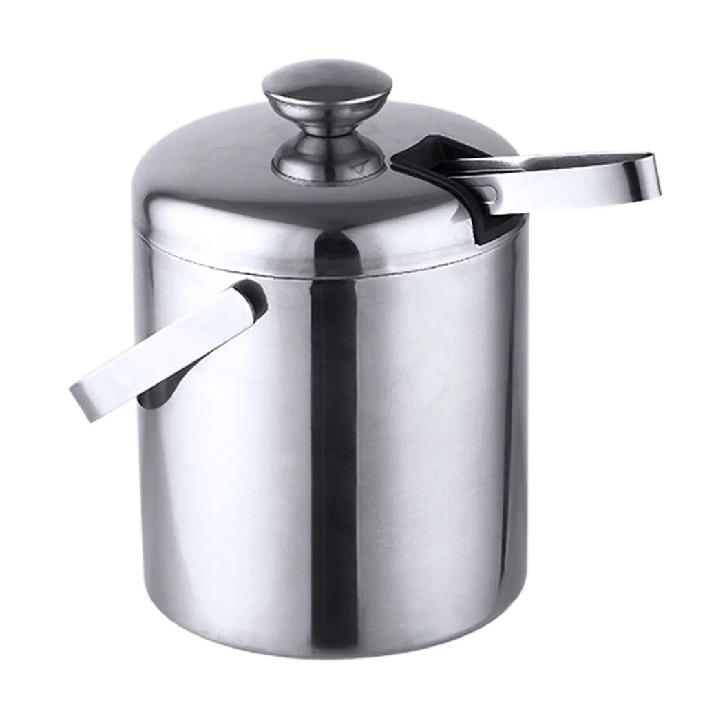 Double-Wall Stainless-Steel InsuLatitudeed Ice Bucket With Lid & Ice Tong 1300 ML