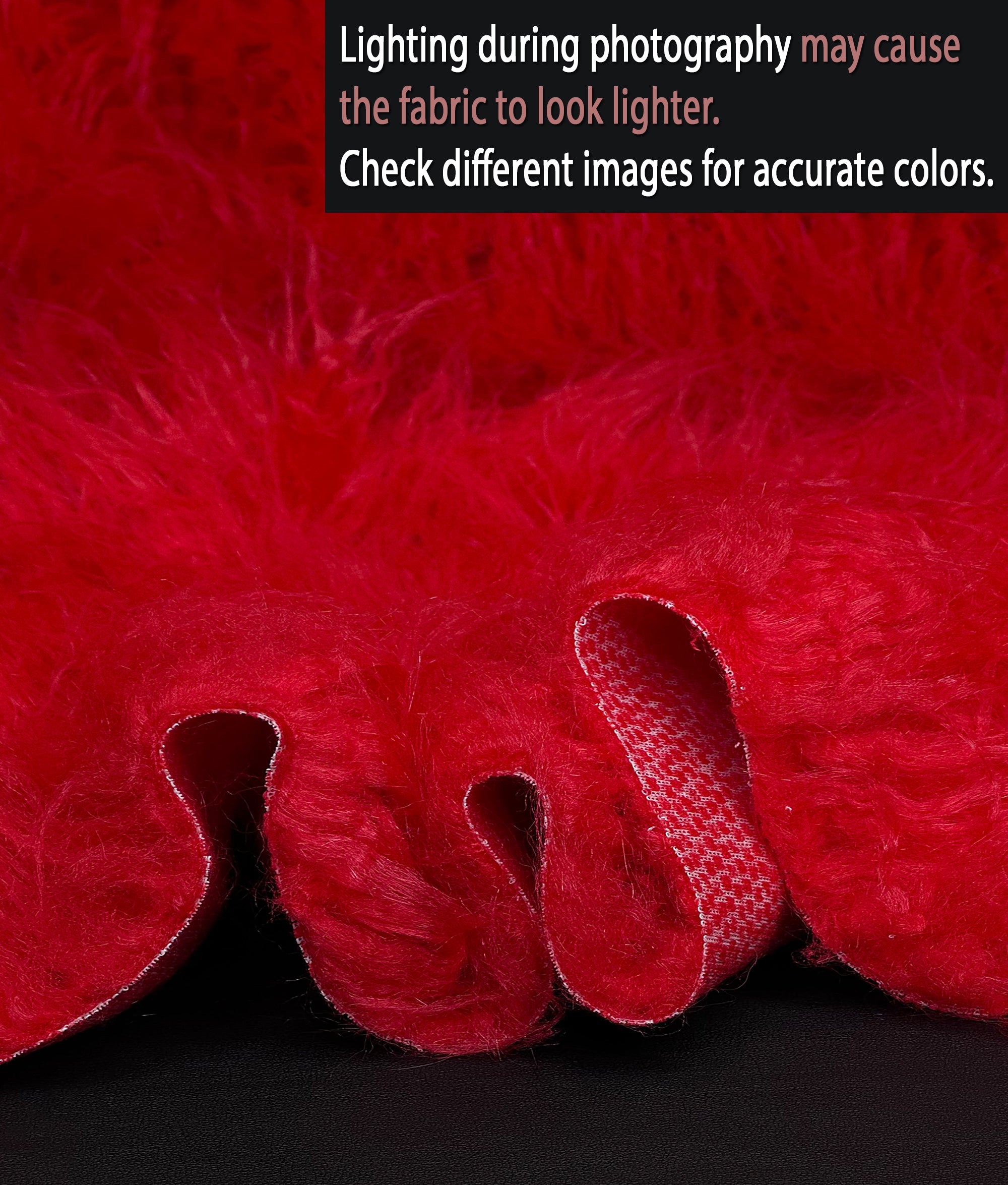 Faux Fake CURLY Yak FUR 3.5" LONG Pile Japanese Fire Retardant Yarn 2.3oz Per Yard / Craft, Sewing Cosplay 58" Wide Sold by Continuous Yard (Fire Red)