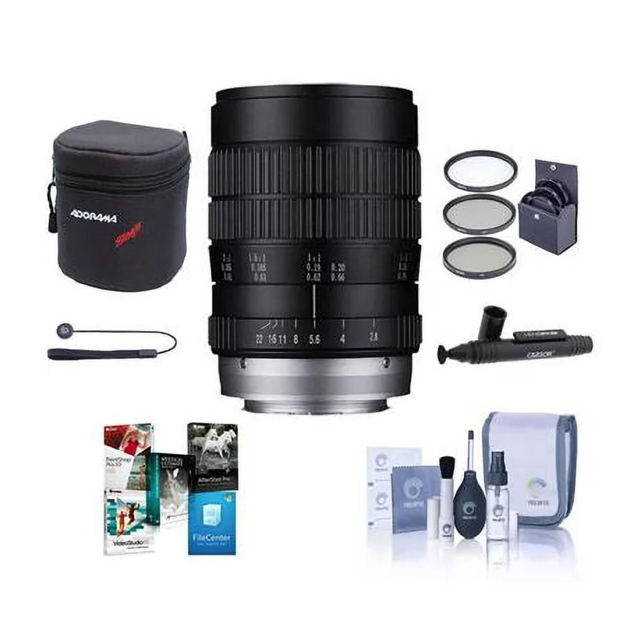 Laowa 60mm f/2.8 2X Ultra Macro Lens for  E, Bundle with ProOptic 62mm Filter Kit, Cleaning Kit, Software Kit, Lens Cap Tether, Lens Cleaner
