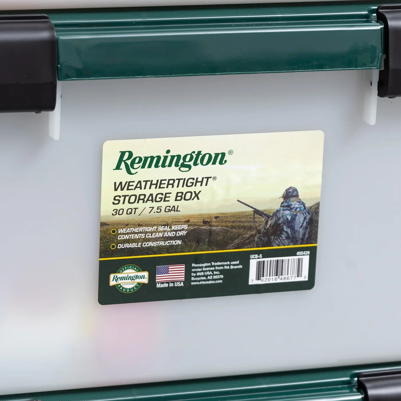 Remington® 30 Quart WeatherPro Gasket Storage Box with Buckles Hunter Green, Set of 6