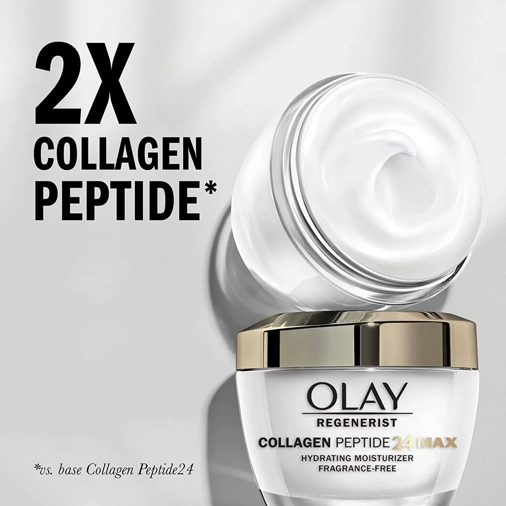 Olay Regenerist Collagen Peptide 24 Max Hydrating Face Moisturizer (1.7 Oz) With Travel Size Whip Face Moisturizer And Firming & Hydrating Body Lotion With Collagen, 17 Oz (Pack Of 4)