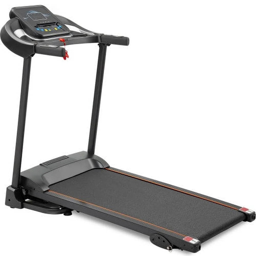 Compact Easy Folding Treadmill Motorized Running Jogging Machine with Audio Speakers and Incline Adjuster Large LCD display