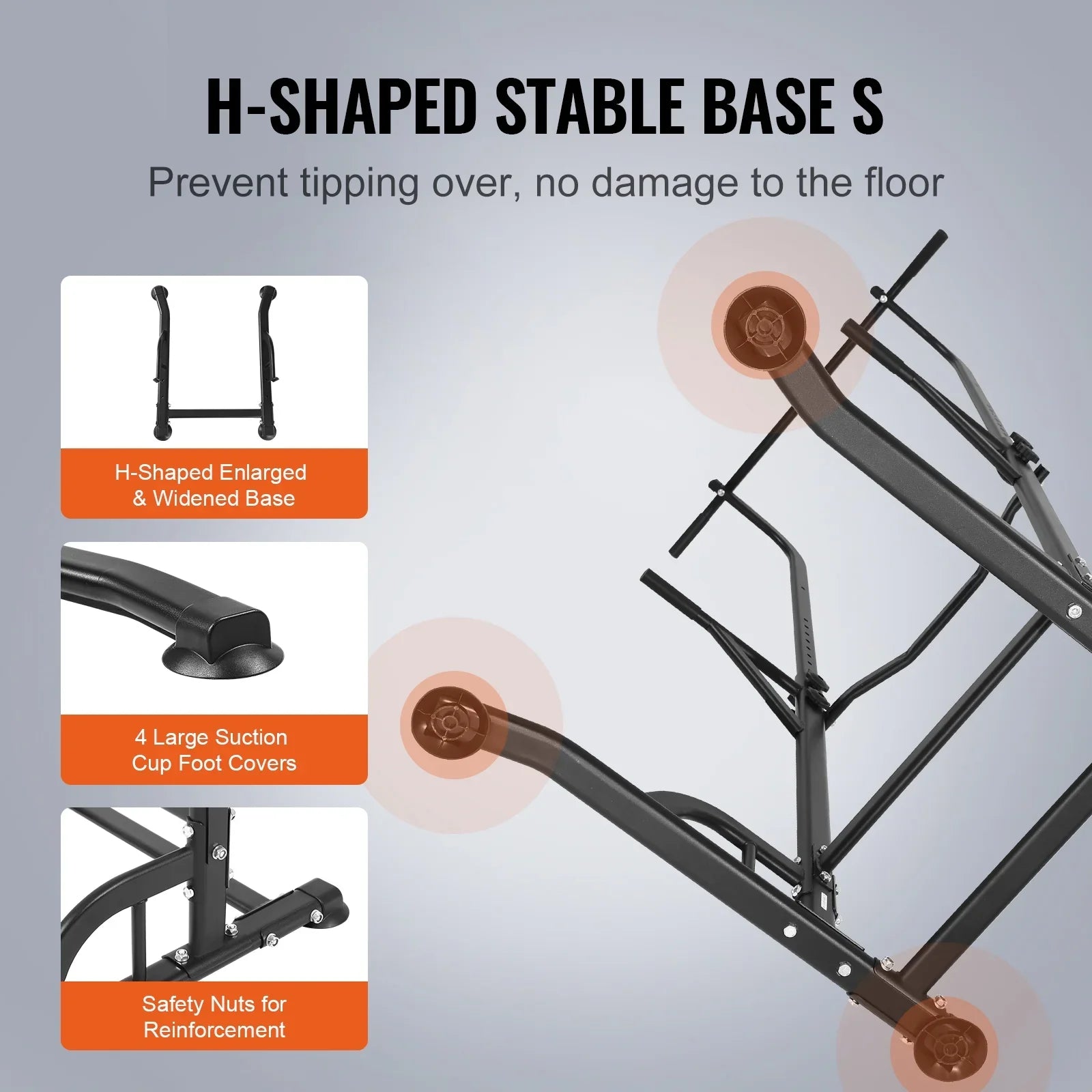 SKYSHALO 10-Level Power Tower Dip Station Pull Up Bar Stand 330LB Height Adjustable