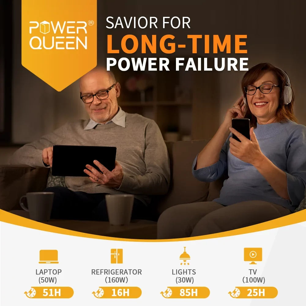 Power Queen 12.8V 200Ah LiFePO4 Battery 2560Wh 4000+ Cycles for Solar RV Camper Off-Grid