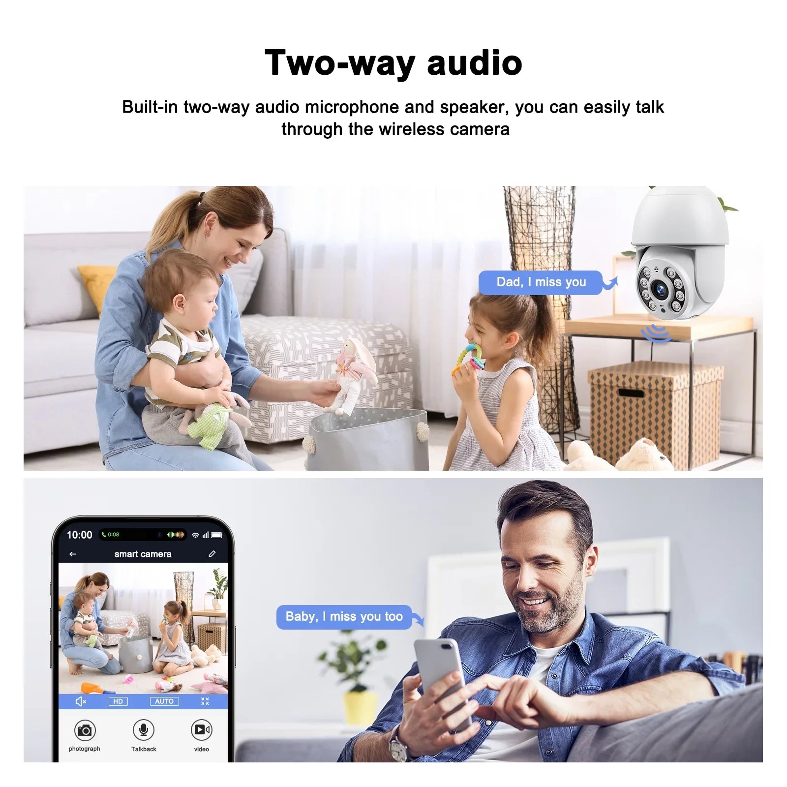 Toguard 2 Packs SC30 2K/4MP WiFi Light Bulb Security Camera Outdoor Indoor PTZ Wireless Dome Surveillance Camera
