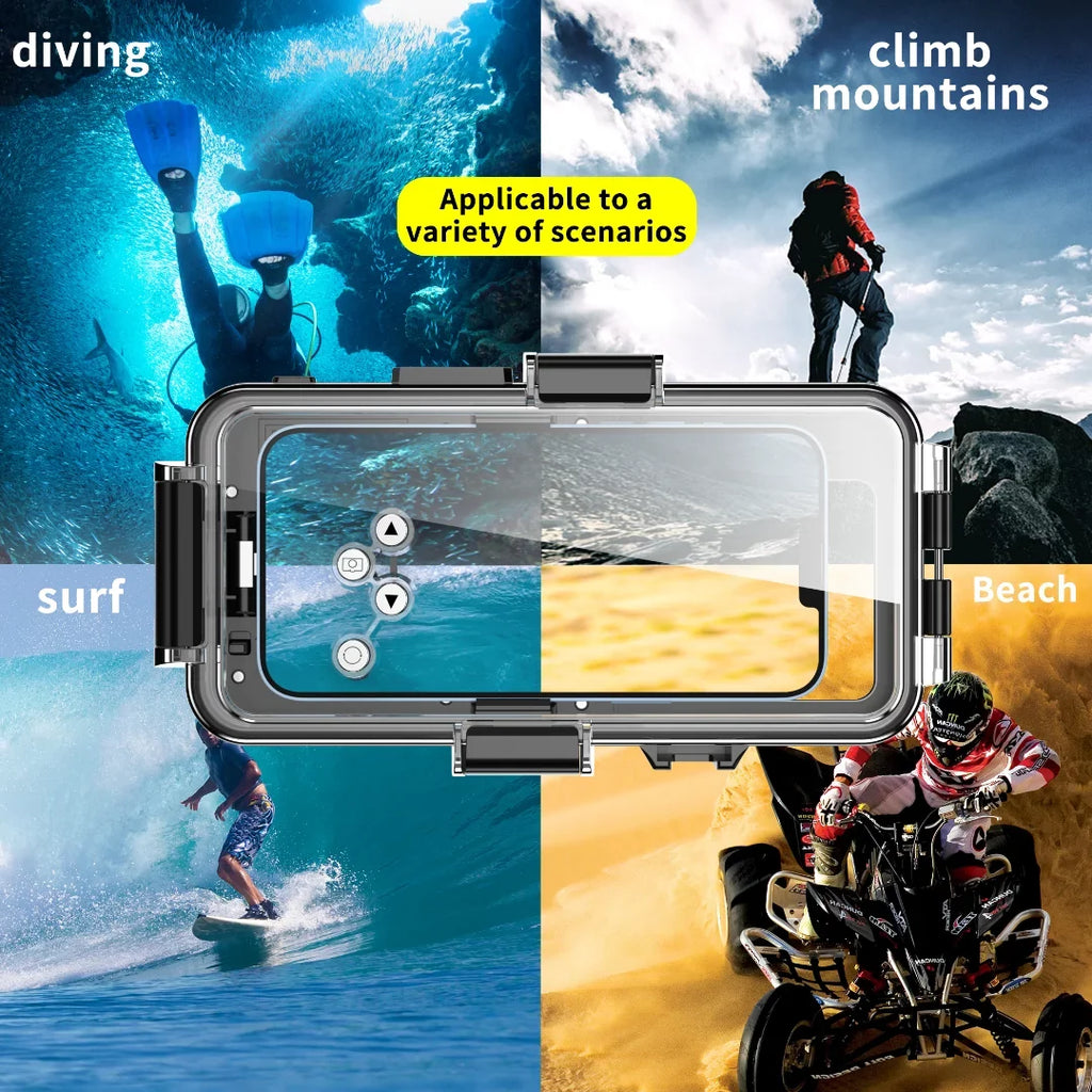 GREHOME Waterproof Underwater Diving Universal Case Cover For iPhone 13 12 Pro Max [98ft / 30m] full body protection
