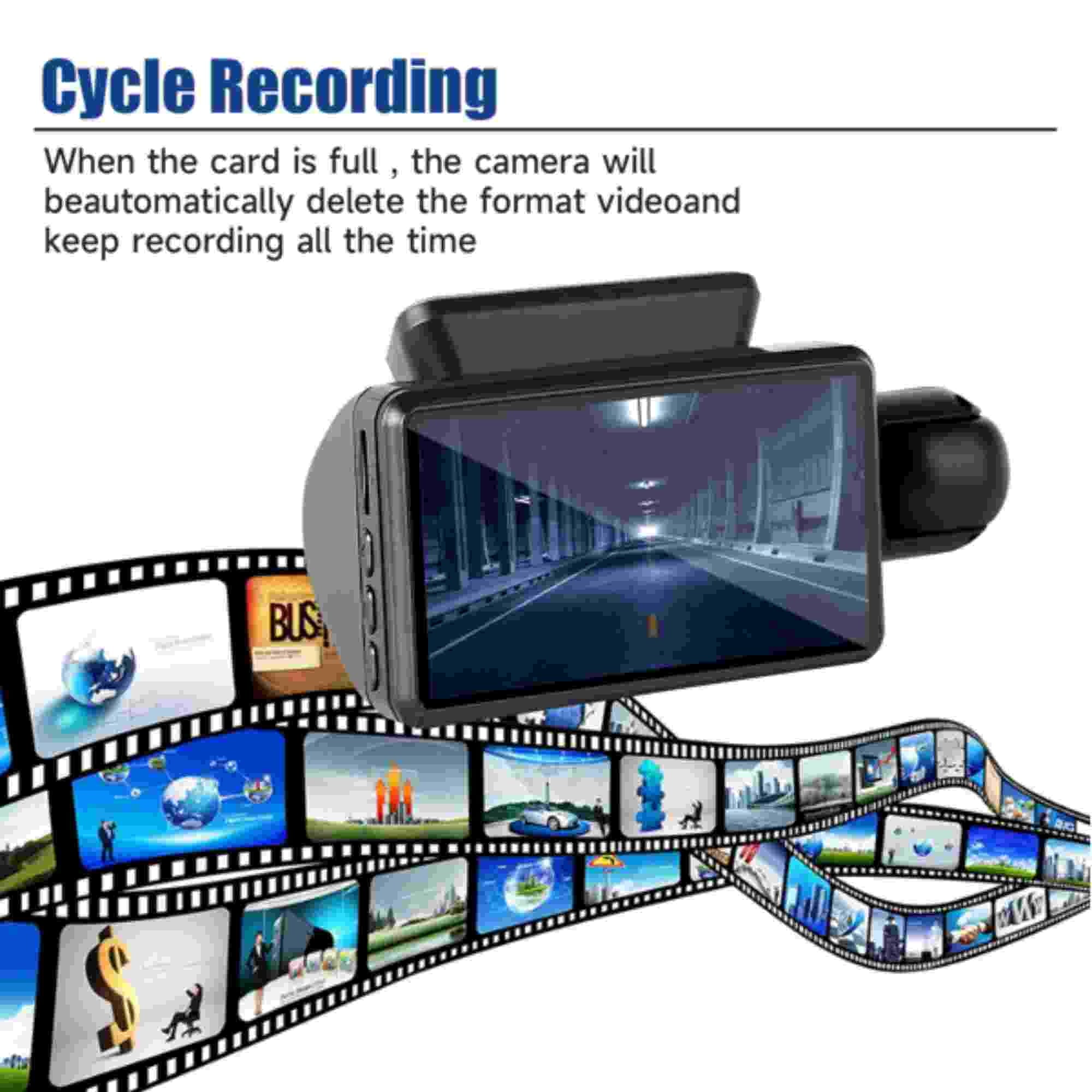 Dinling 1080P Dual Lens Car DVR Dash Cam Video Recorder G-Sensor Front and Rear Camera