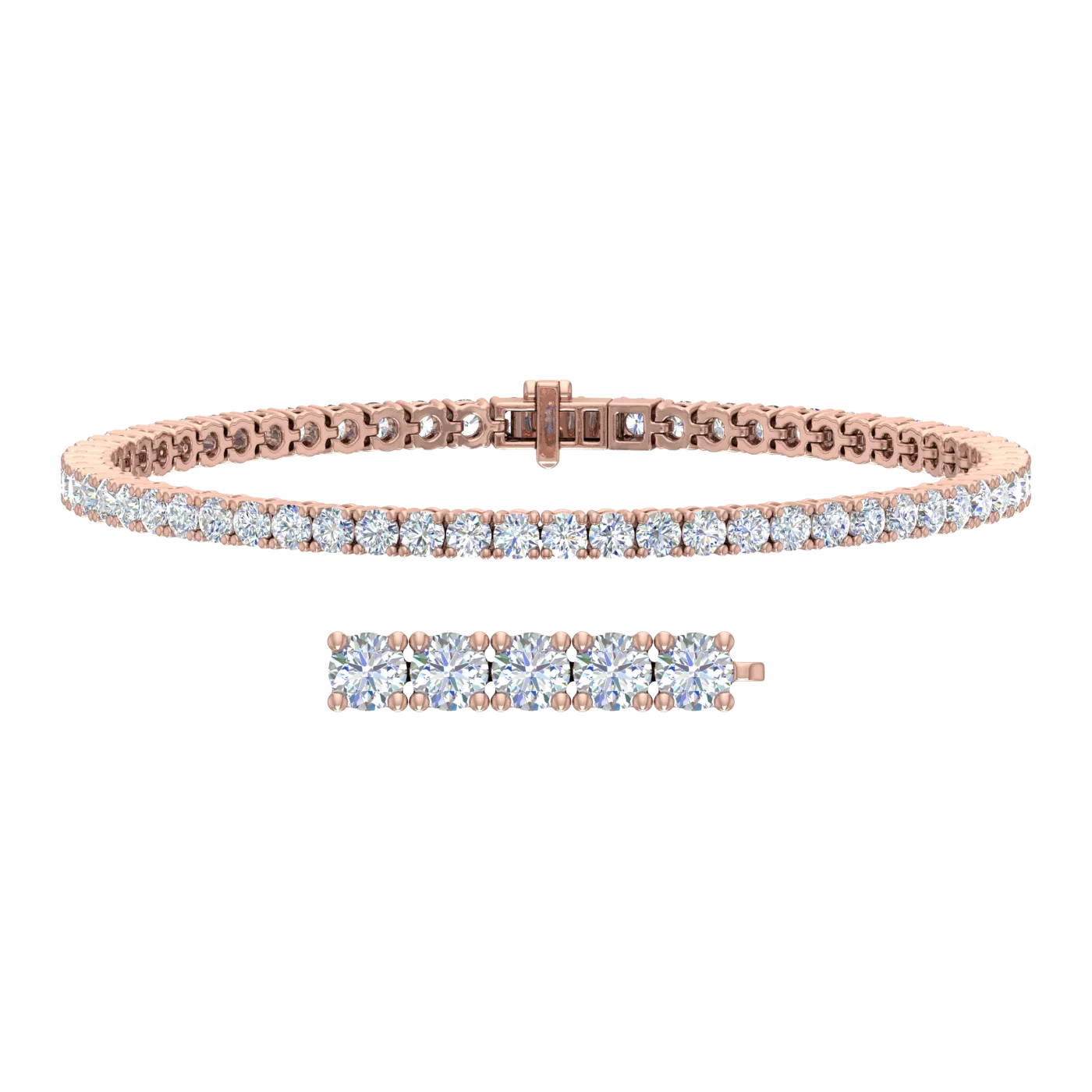 4 Carat Diamond Tennis Bracelet in 14K Rose Gold (7 Inch)