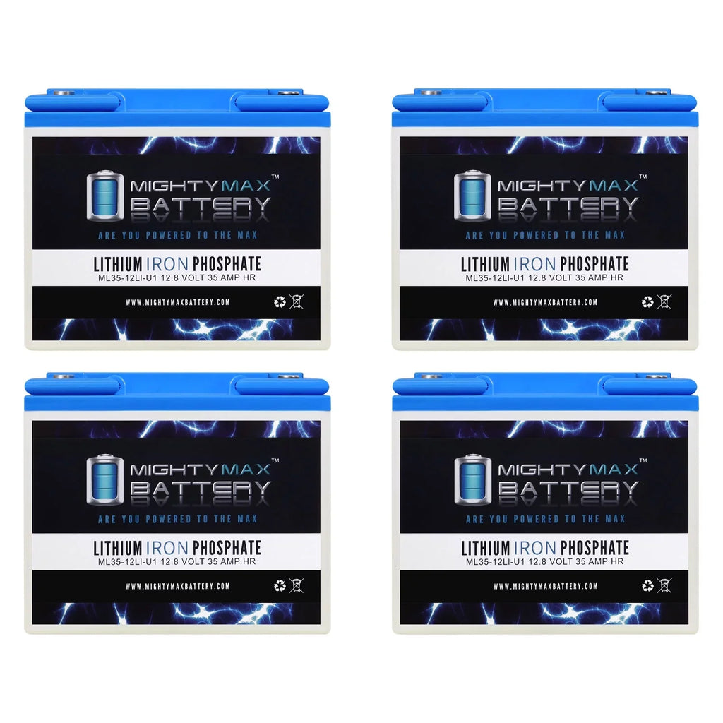 12V 35AH U1 Lithium Replacement Battery compatible with Titan PWR Motorized Wheelchair - 4 Pack