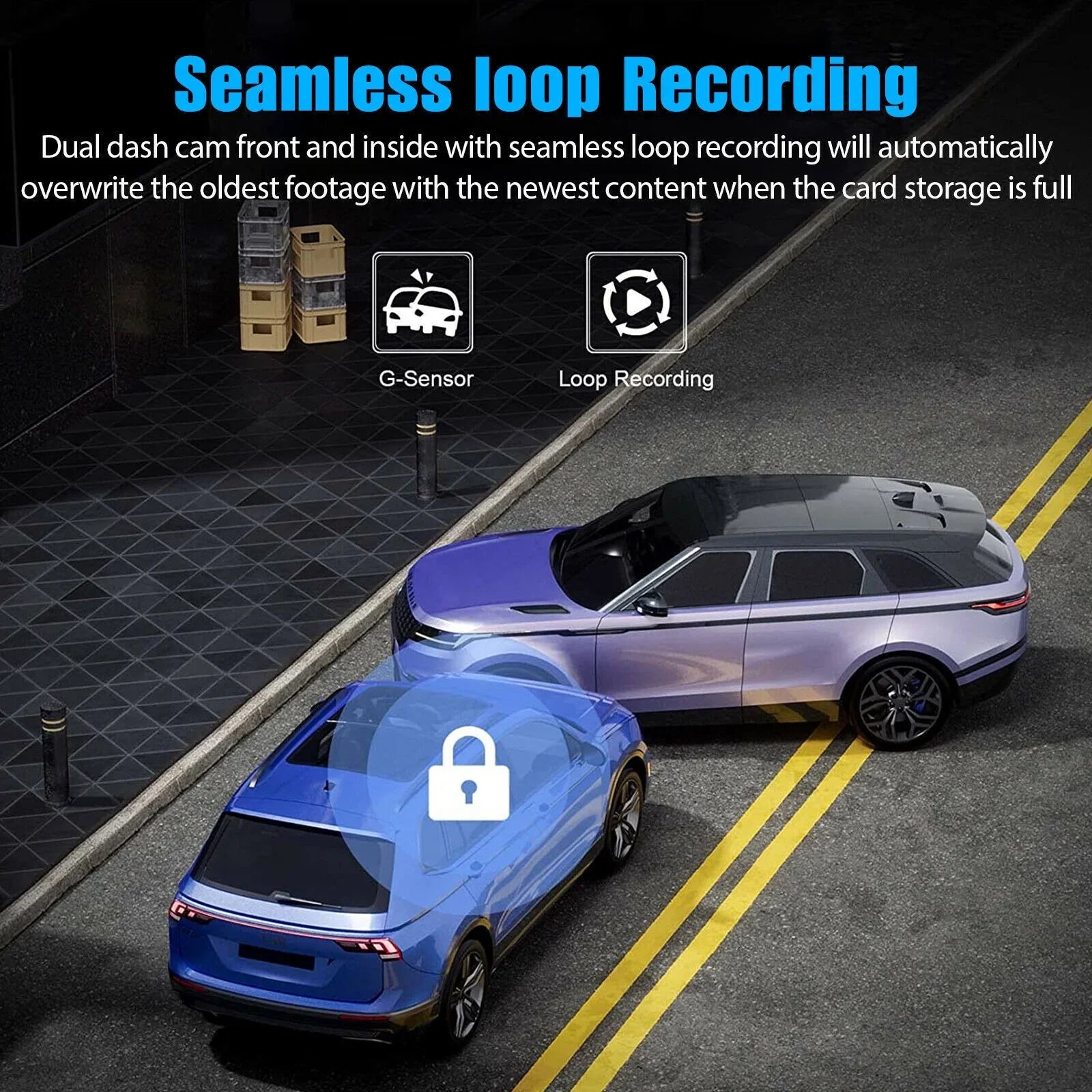HD 1080P Car Dual Dash Cam,  Front/Rear/Inside Dual Lens Dash Camera,  Video Recorder Camera with G-sensor