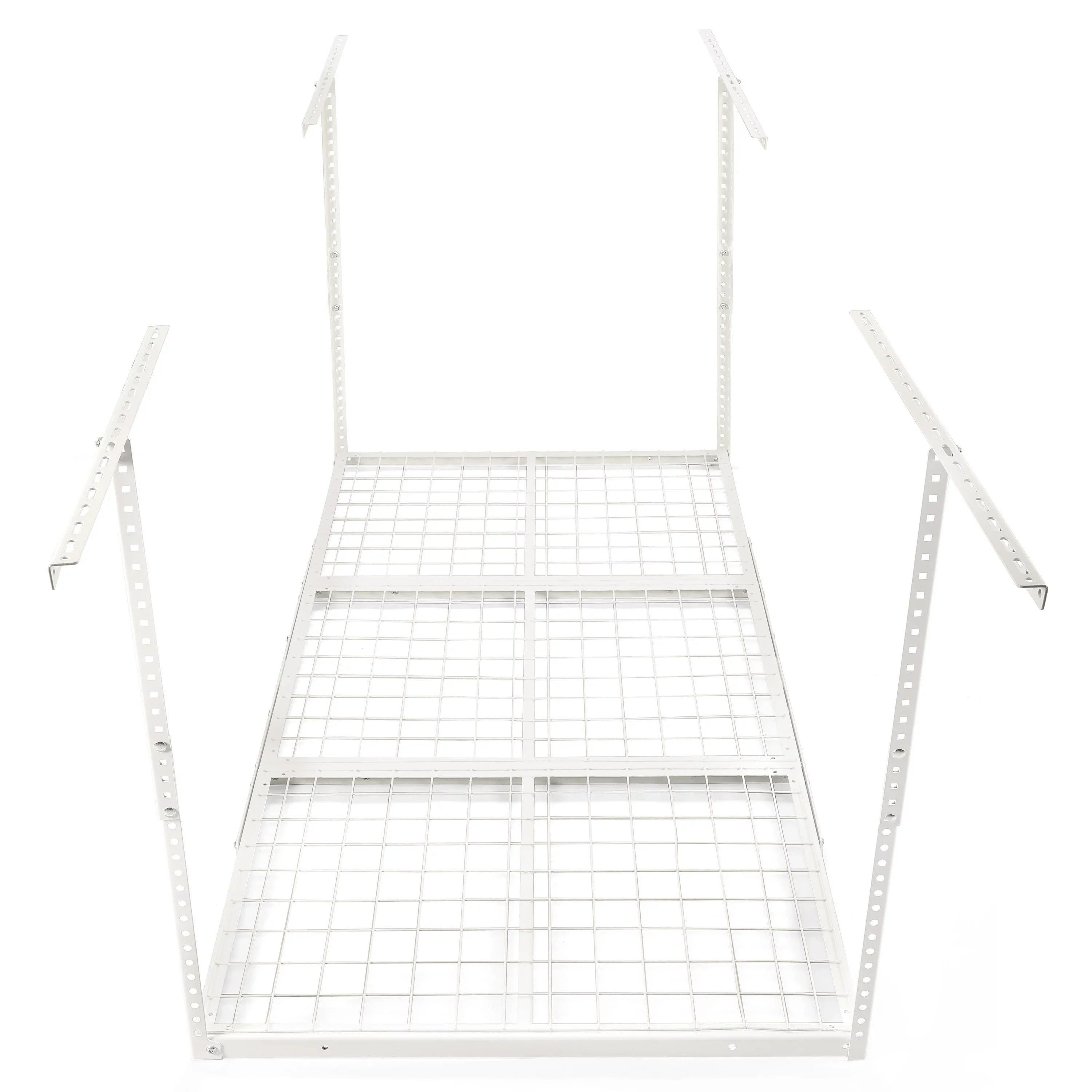 HECASA 72" x 36" Overhead Garage Storage Rack Adjustable 3x6 Ceiling Garage Organization Wall Shelf Ceiling Mounted Storage Racks White