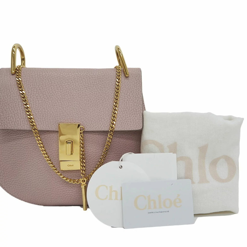 Pre-Owned Chloé Chloe Drew Chain Shoulder Bag 3S1031-9 Pink Leather Ladies (Good)