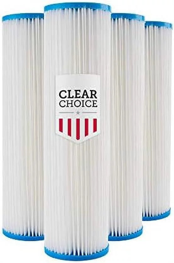 Clear Choice Sediment Water Filter 20 Micron 10 X X 2." Water Filter Cartridge Replacement 10 Inch RO System SPC-25-1020, 4-Pk
