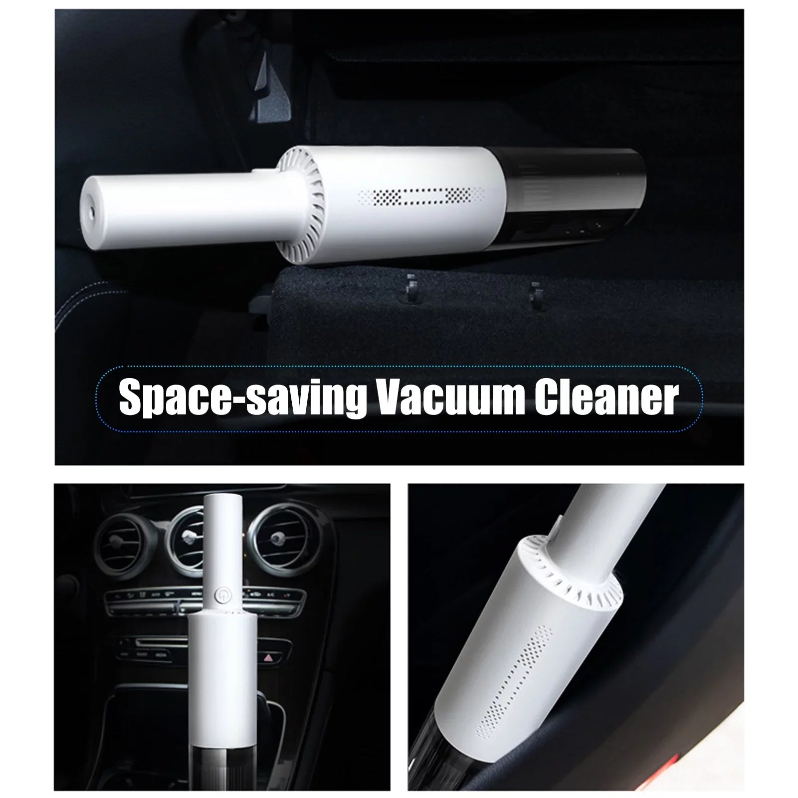 moobody Vacuum Cleaner, 120W Handheld Cleaner, 6000Pa Powerful Suction, USB Powered with HEPA Filter for Cleaning Hair Dust Gravel in Home Office