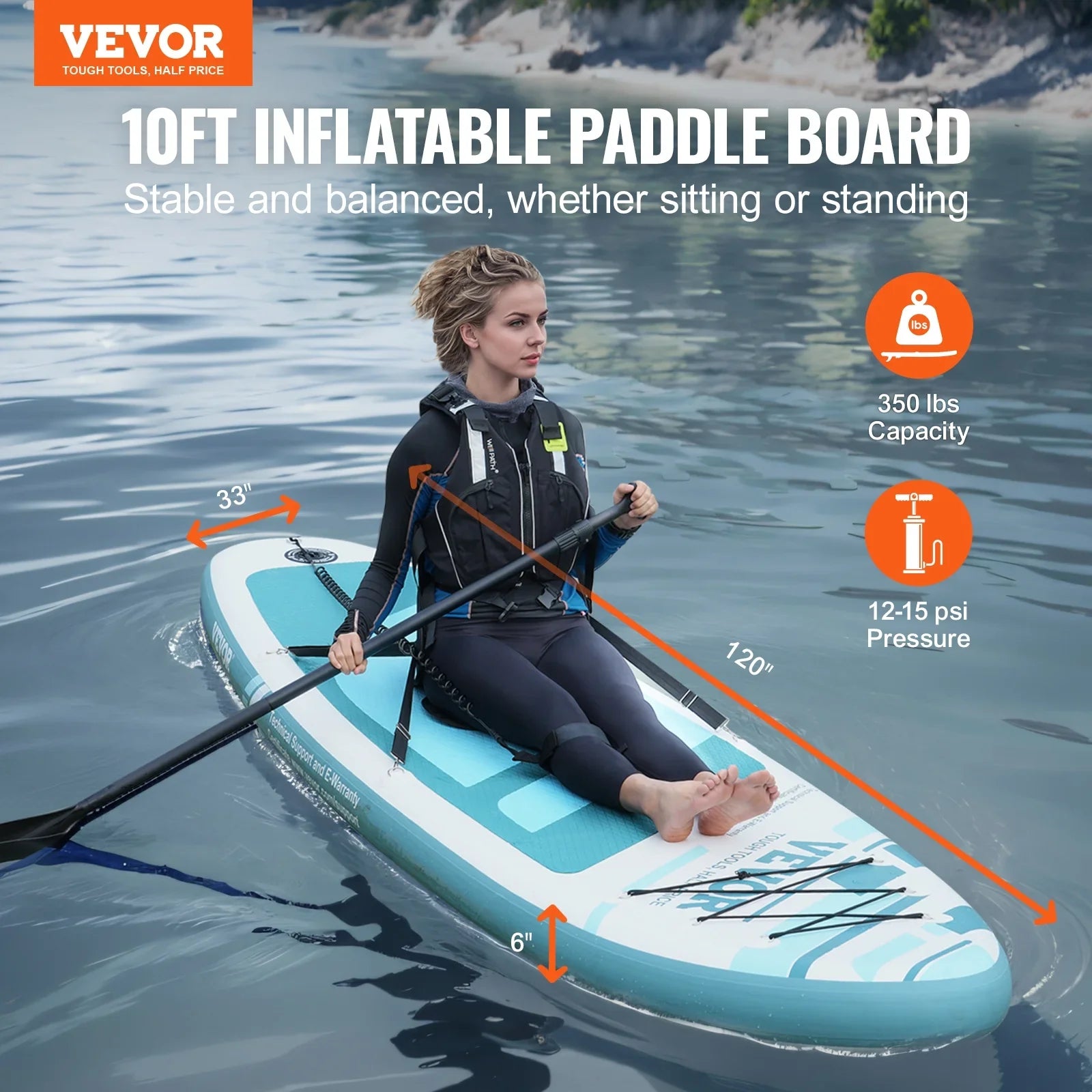 SKYSHALO 10 ft Kayak Board InfLatitudeable Stand Up Paddle Board with Seat Accessory