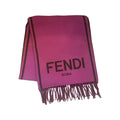 Fendi Roma Cashmere Scarf Purple Grey Logo FXT322