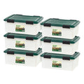 Remington® 30 Quart WeatherPro Gasket Storage Box with Buckles Hunter Green, Set of 6