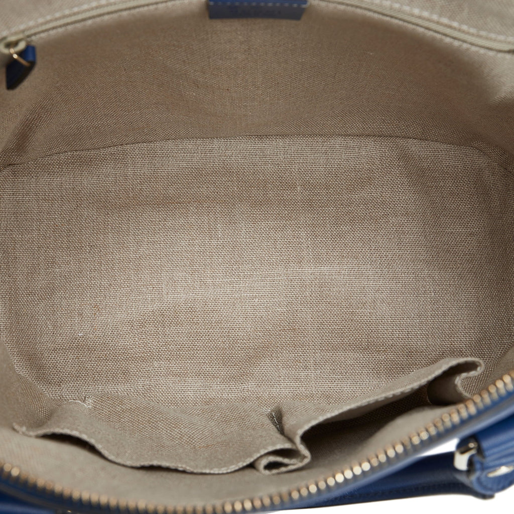 Pre-Owned Authenticated Gucci Medium Microguccissima Dome Satchel Calf Leather Blue Unisex (Good)
