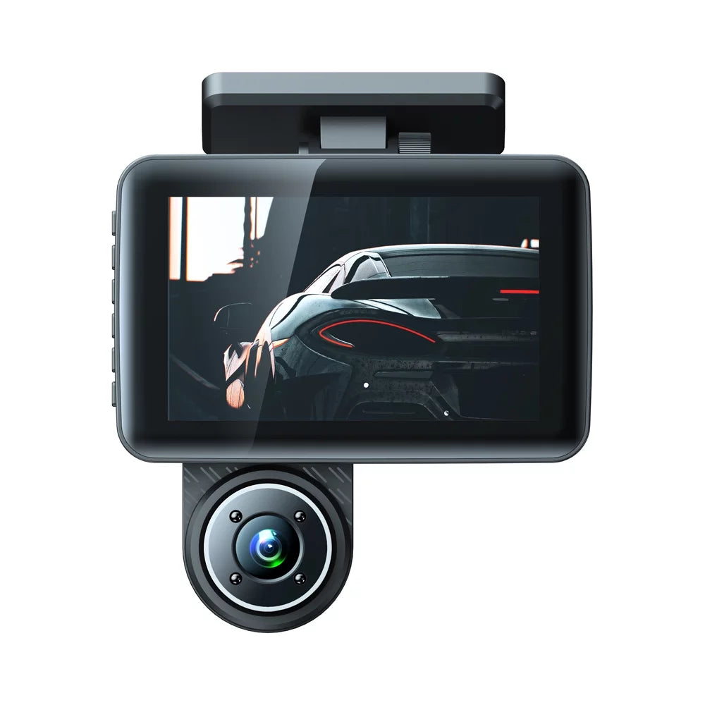 Carevas 3 Cameras Dash Cam 4in Clear Car Rearview Mirror Car Video Recording Camcorder Wide Angle Car Camera Recorder Auto Safety Driving Recorder
