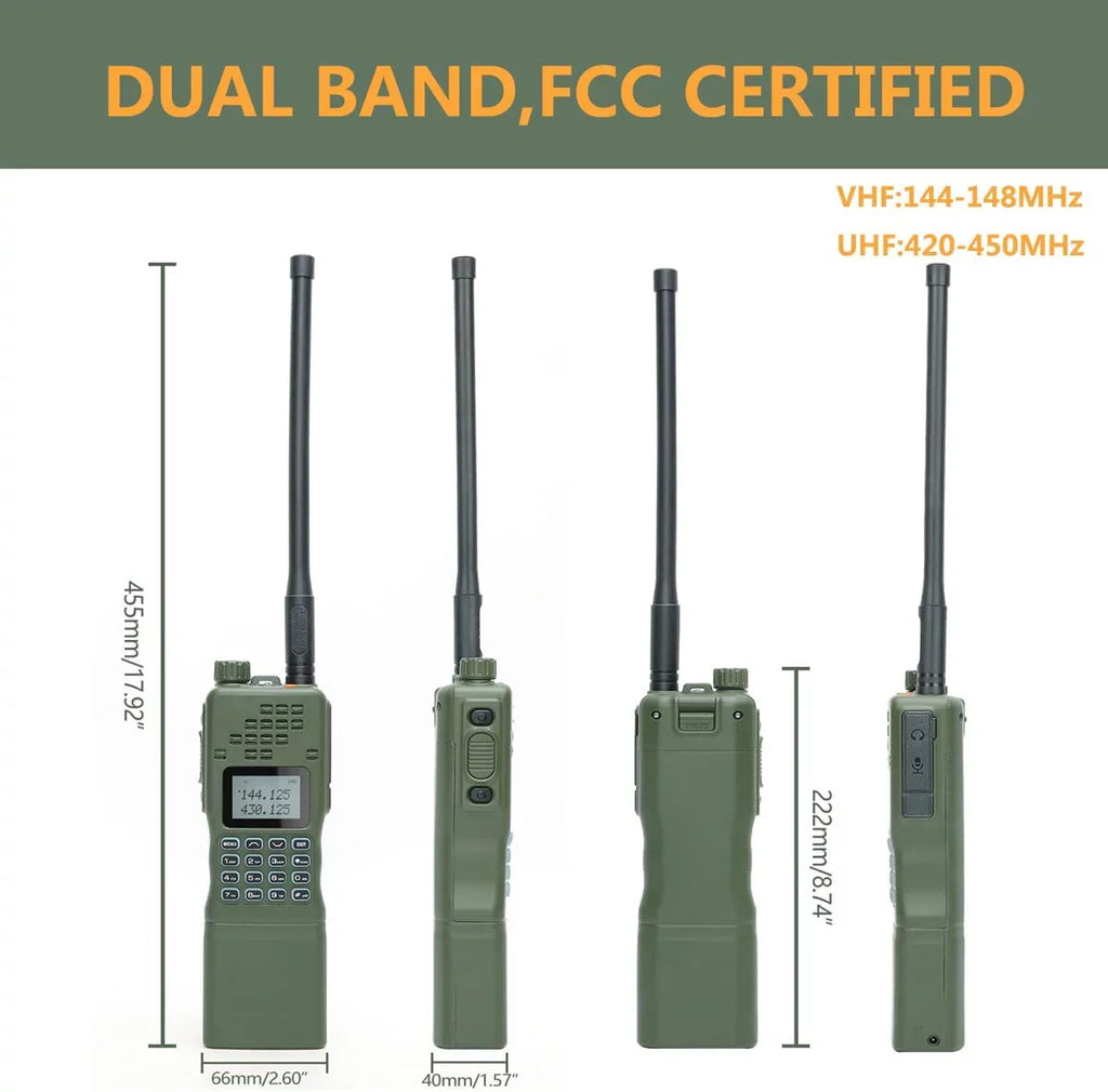 ABBREE AR-152 10W Powerful Ham Radio Portable Tactical Two Way Radio Long Range Walkie Talkie 12000mAh Battery with Extra Programming Cable Full Kits