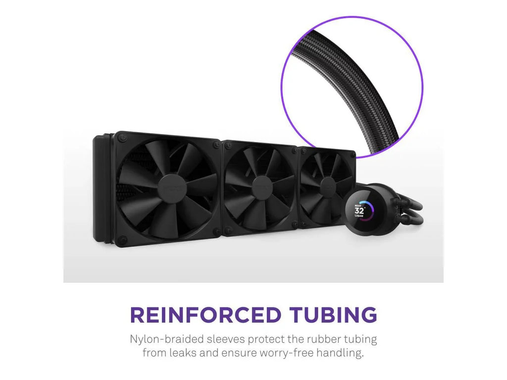 NZXT Kraken 360mm - RL-KN360-B1 – AIO CPU Liquid Cooler - LCD Display - 3 x F120P Static Pressure Fan Radiator Fans LGA 1700 / AM5 Compatible