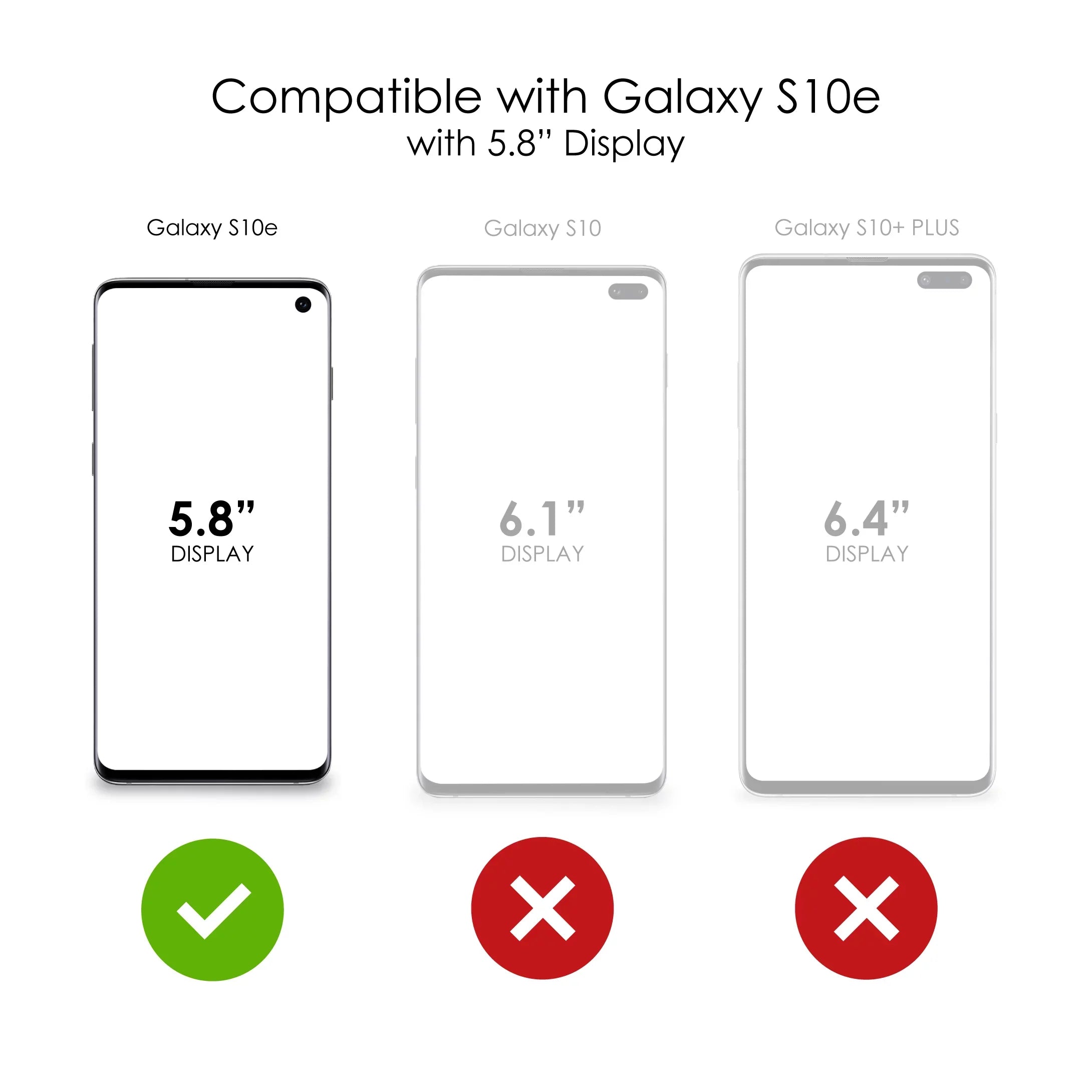 DistinctInk Clear Shockproof Hybrid Case for  Galaxy S10e (5.8" Screen) - TPU Bumper, Acrylic Back, Tempered Glass Screen Protector - 2 Corinthians 5:7 - Walk By Faith Even When I Cannot See