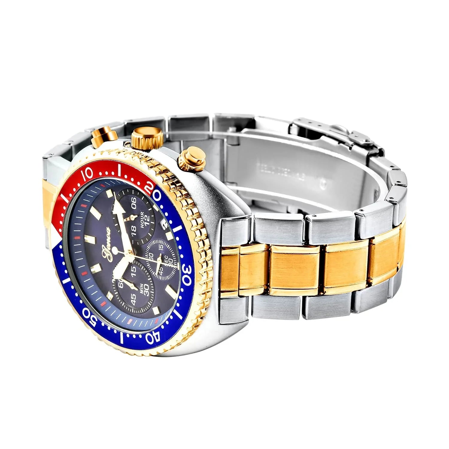Genoa Water Resistant Watch for Dial Ion PLatitudeed Yellow Gold Strap Birthday Mothers Day Gifts for Mom