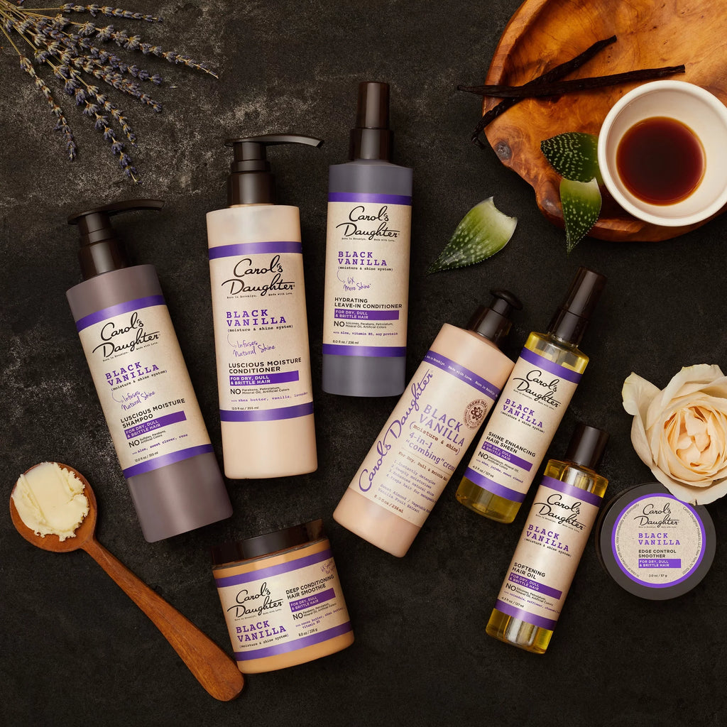 Carol?s Daughter Black Vanilla Moisture & Shine Shampoo and Conditioner Set For Dry Hair and Dull Hair, Sulfate Free Shampoo and Hydrating Hair Conditioner (Packaging May Vary)