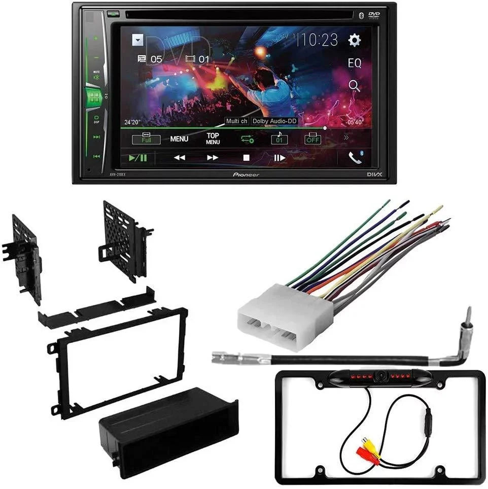 KIT4996 Bundle for 1995-2001 Suzuki Swift W/ Pioneer Double DIN Car Stereo with Bluetooth/Backup Camera/InstalLatitudeion Kit/in-Dash DVD/CD AM/FM 6.2" WVGA Touchdisplay Digital Media Receiver