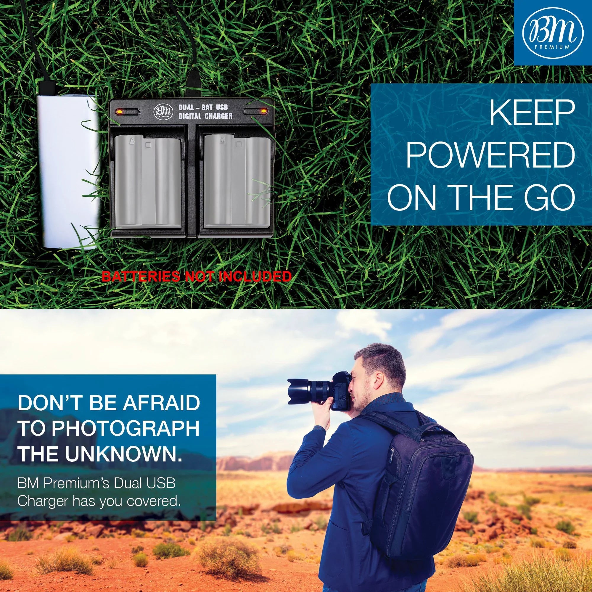 BM 2 EN-EL15B Batteries and Dual Bay Battery Charger for  Z6 Z7 D780 1 V1 D500 D600 D610 D750 D800 D810 D850 D7000 D7100 D7200 D7500 Cameras