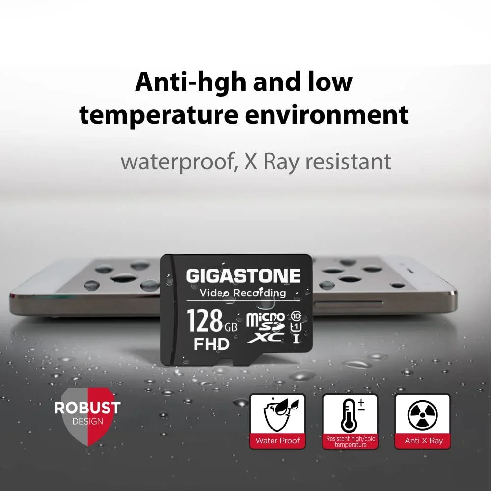 Gigastone 128GB 5-Pack Micro SD Card, 4K Video Pro, GoPro, Surveillance, Security Camera, Action Camera, Drone, 85MB/s MicoSDXC Memory Card UHS-I Class 10, with Adapter-GS-MSD-128-V-5PK-B