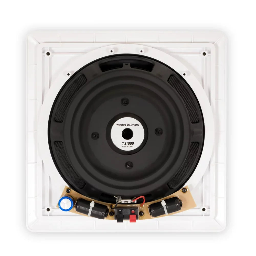 Theater Solutions TS1000 Flush Mount 10" Subwoofer Speaker and Amp 4 Pack