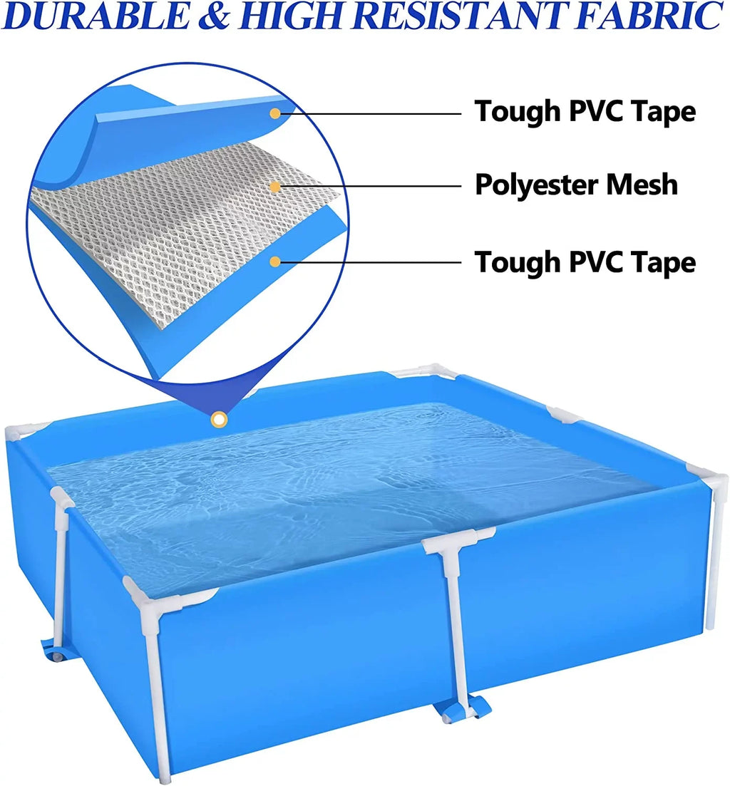 COVERONICS 59x59 Metal Frame Pool Summer - COVERONICS Swimming Pool for Summer Water Play, Outdoor Indoor Pool Ball/Sand Pit for Backyard Party