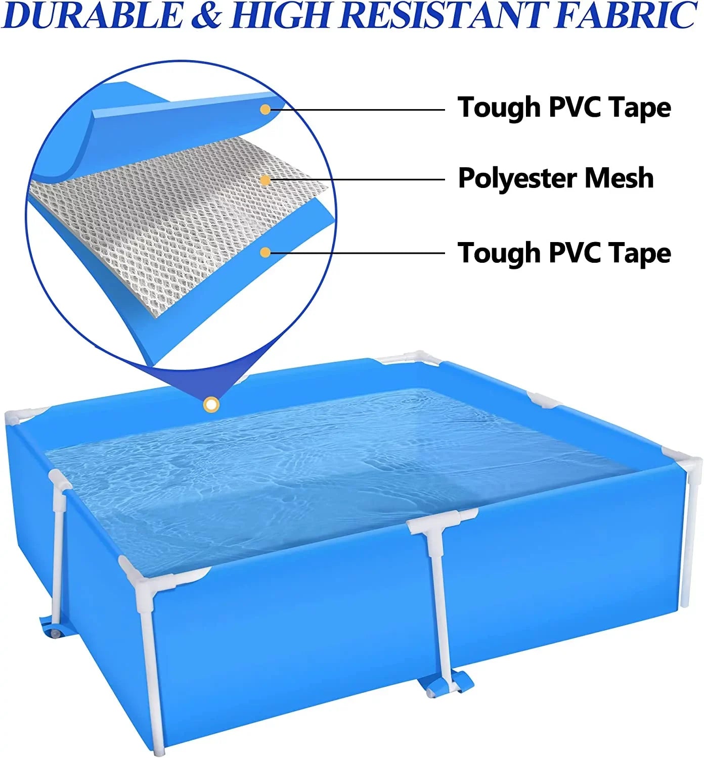 COVERONICS 59x59 Metal Frame Pool Summer - COVERONICS Swimming Pool for Summer Water Play, Outdoor Indoor Pool Ball/Sand Pit for Backyard Party