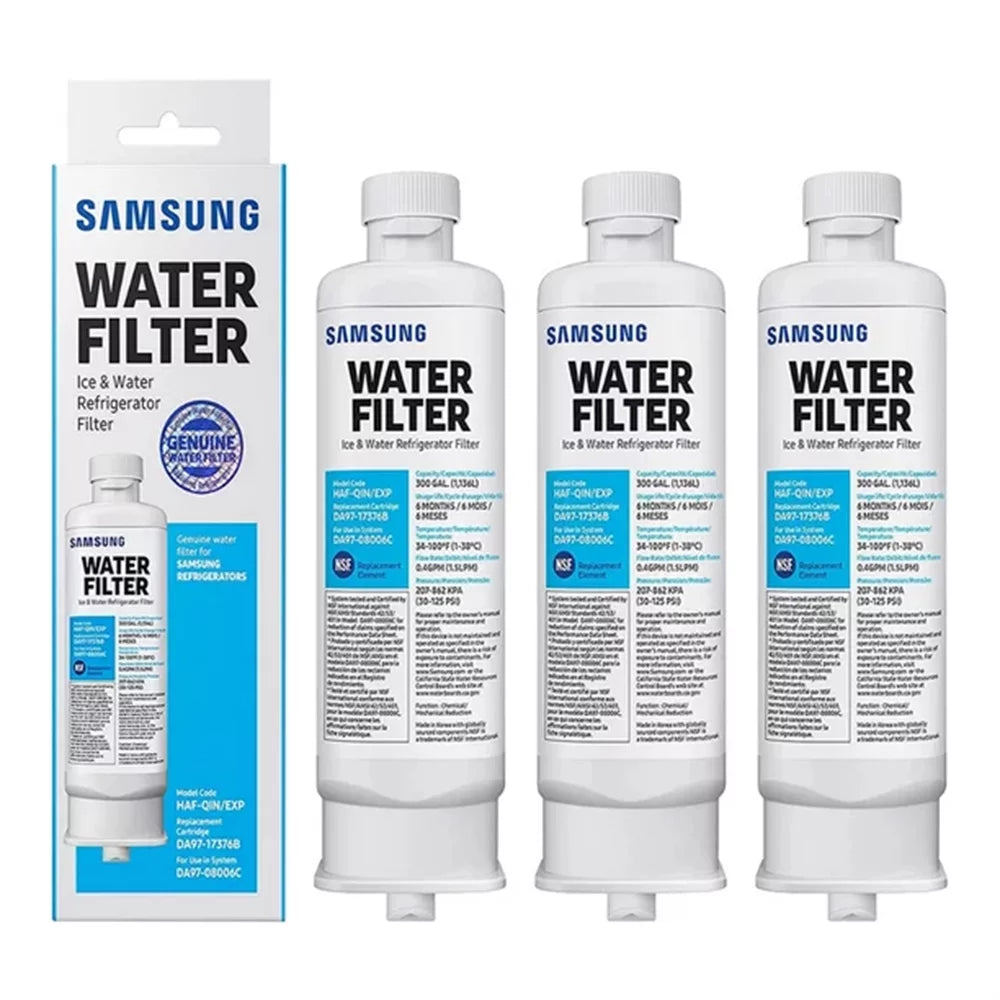 3 PACK DA97-17376B,DA97-08006C,HAF-QIN,HAF-QIN/EXP Refrigerator Water Filter Replacement