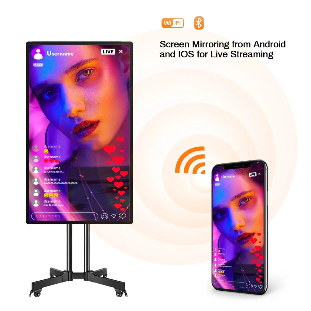 Smart Board, 43 Inch JYXOIHUB Interactive Whiteboard, Electronic Whiteboard, Screen Mirroring from Android and iOS for Live Streaming, for Advertising Display and Classroom (Wall Mount inclued)