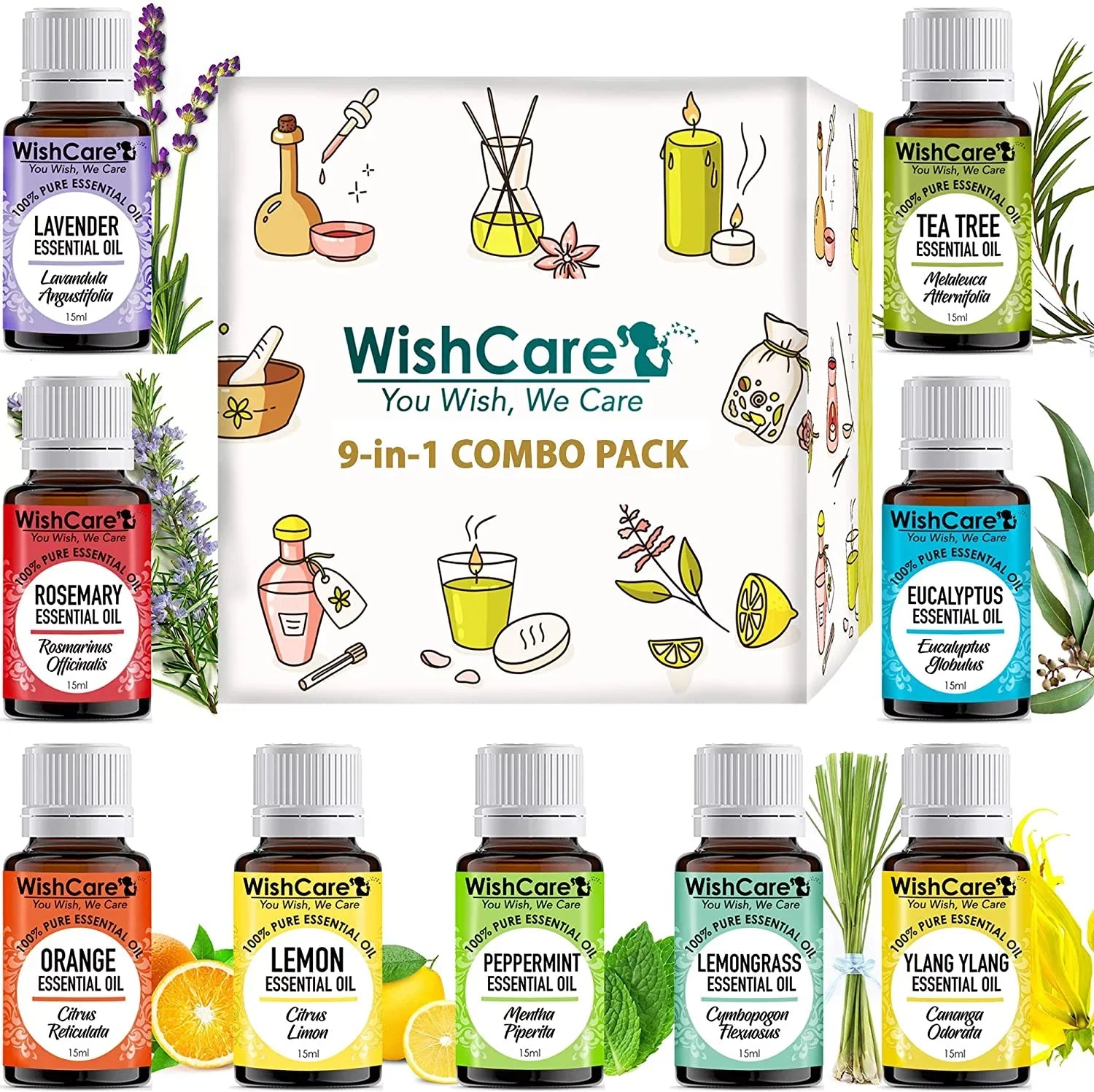 WishCare Tea Tree Essential Oil 15 ML - 100% Pure, Undiluted & Natural - For Skin, Hair and Acne Care