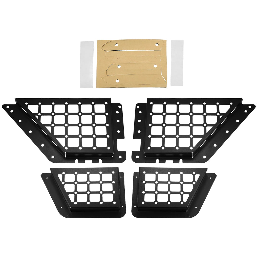 Unique Bargains 1Set Rear Door Net Pocket Storage Box Organizer Tray for Ford Bronco 2021 Metal Black