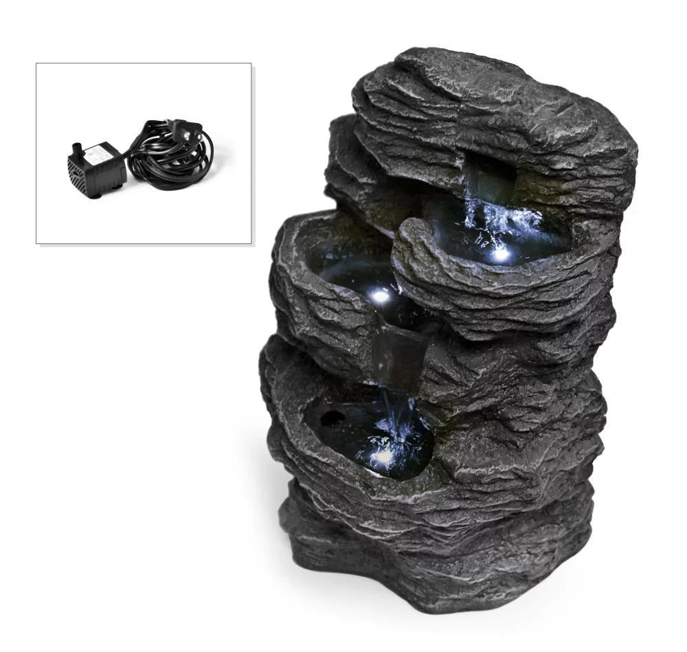 Serene Life SLTWF15LED - Water Fountain - Relaxing Tabletop Water Feature Decoration