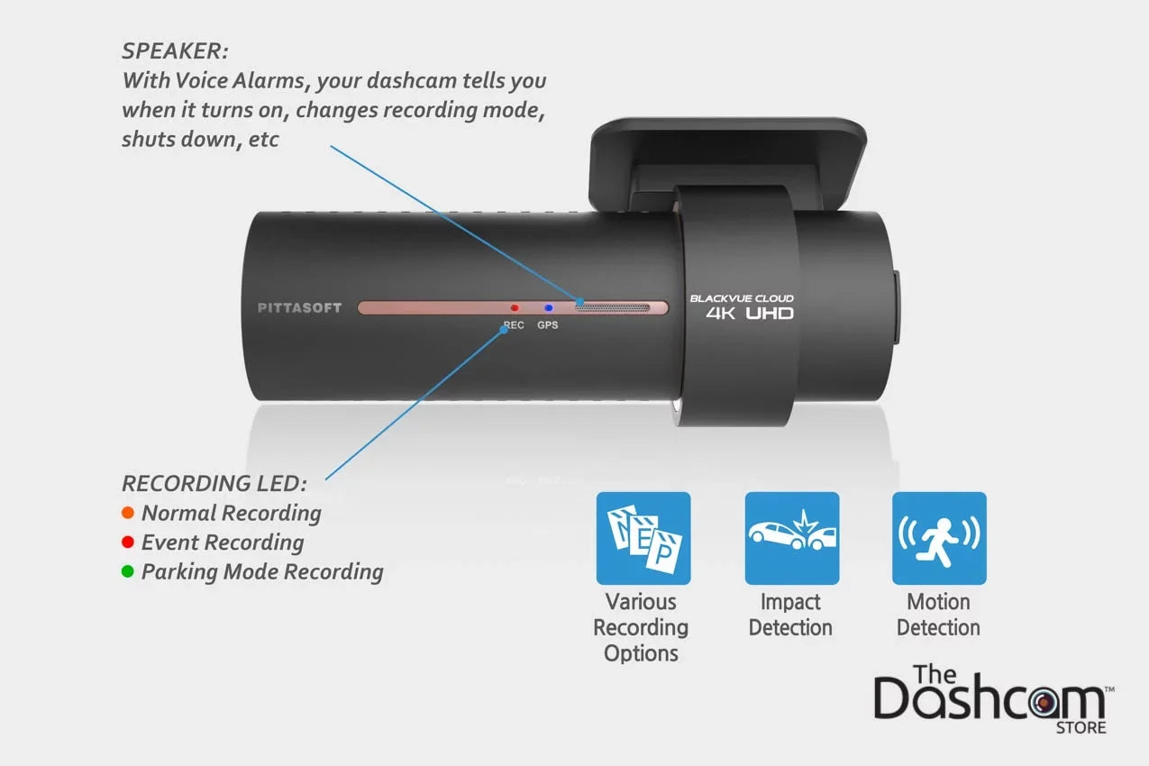 BlackVue DR900S-1CH Single Lens 4K GPS WiFi Cloud-Capable Dashcam w/ 128 GB Memory Card